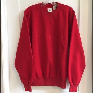 GAP Men's Red Heavyweight Fleece Sweatshirt  M